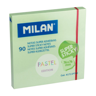 Bloc de 90 notes super adhésives 76 x 76 mm Vert pastel - MILAN - Rougier et Plé