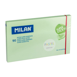 Bloc de 90 notes super adhésives 76 x 127 mm Vert pastel - MILAN - Rougier et Plé