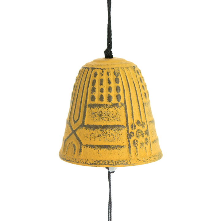 Cloche Feng Shui Furin Iwachu jaune 4,5 cm - Tierra Zen - Rougier et Plé
