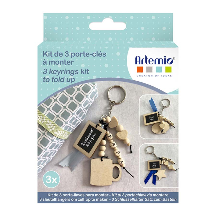 Kit créatif 3 Porte-clés - Papa - Artemio - Rougier et Plé