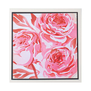Pochoirs superposables 15 x 15 cm Pivoines 4 pcs - Sizzix - Rougier et Plé