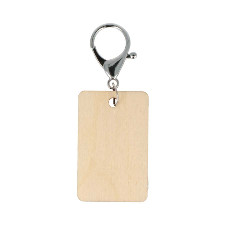Porte-clés en bois Rectangles 5,5 x 3,5 x 0,5 cm 3 pcs - Artemio - Rougier et Plé