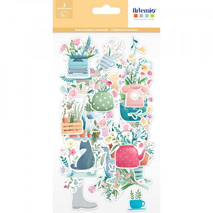 Autocollants cartonnés Chipboard Life is simple 3 pcs - Artemio - Rougier et Plé