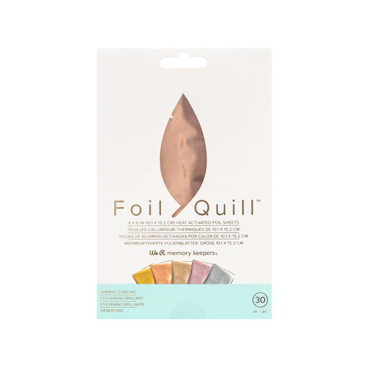 Feuilles de transfert Foil assorties 10 x 15 cm N°1 - 30 pcs - We R Memory Keepers - Rougier et Plé