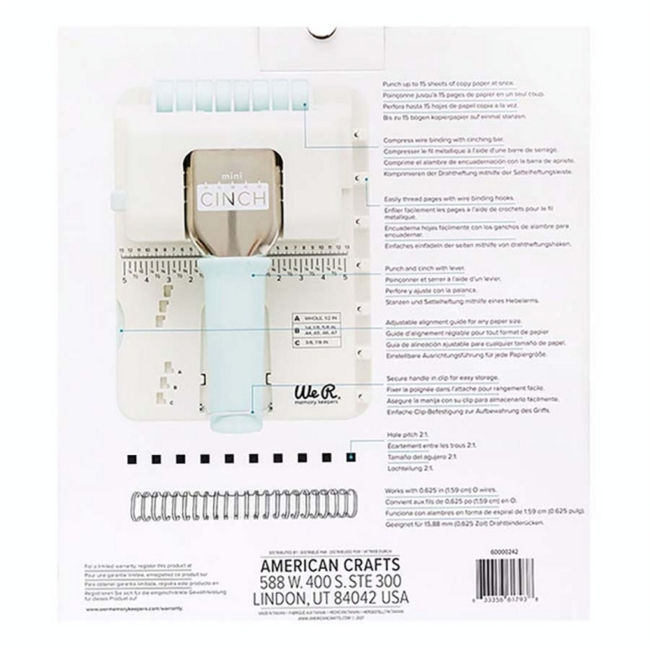 Kit de démarrage Relieuse Mini Cinch - We R Memory Keepers - Rougier et Plé