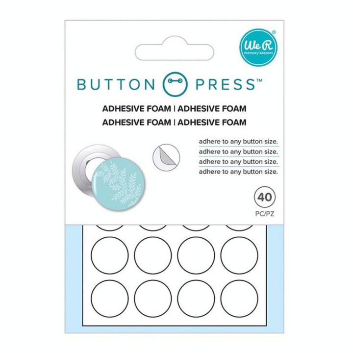 Mousse adhésive pour badges Button Press 40 pcs - We R Memory Keepers - Rougier et Plé