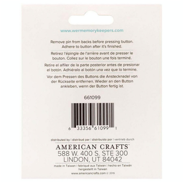 Mousse adhésive pour badges Button Press 40 pcs - We R Memory Keepers - Rougier et Plé