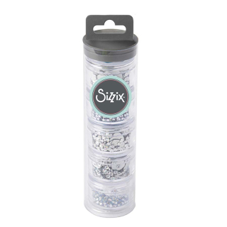 Sequins & Perles 5 pots Argent - Sizzix - Rougier et Plé