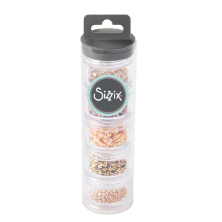 Sequins & Perles 5 pots Rose doré - Sizzix - Rougier et Plé