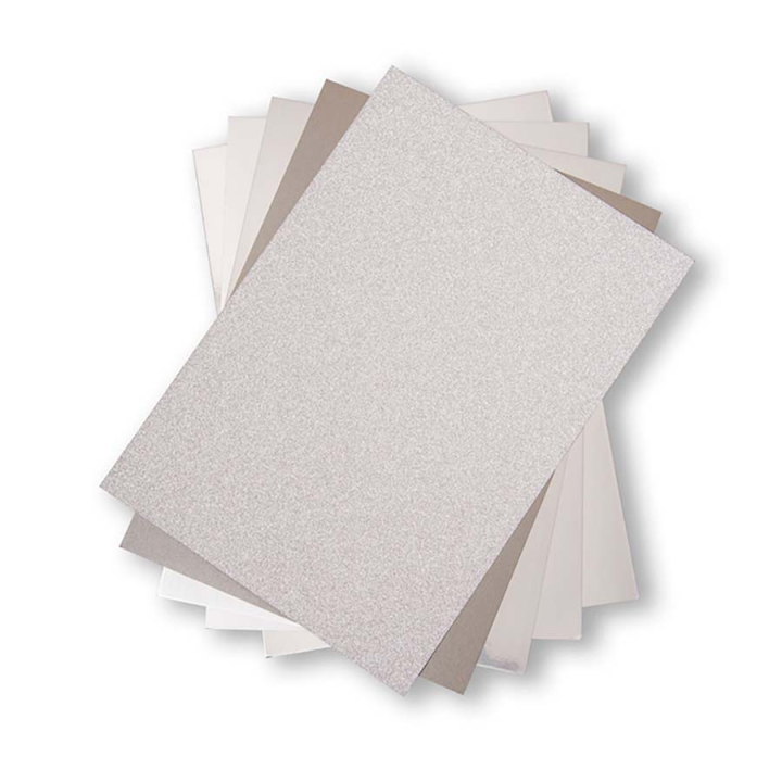 Set de papiers cartonnés Cardstock 20,3 x 29,2 cm Argent 50 pcs - Sizzix - Rougier et Plé