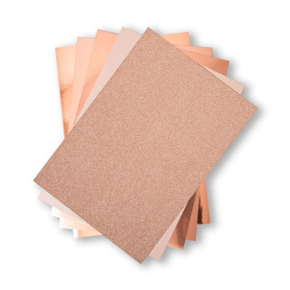 Set de papiers cartonnés Cardstock 20,3 x 29,2 cm Rose or 50 pcs - Sizzix - Rougier et Plé