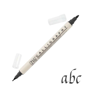 Feutre de calligraphie Double-pointe Pure Black - Zig - Rougier et Plé
