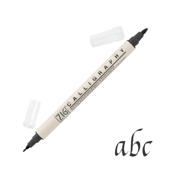 Feutre de calligraphie Double-pointe Pure Black - Zig - Rougier et Plé