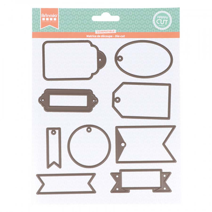 Matrice de découpe Die Étiquettes 9 pcs - Artemio - Rougier et Plé