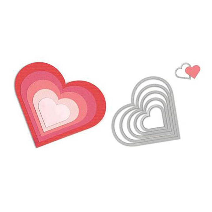 Matrice de découpe Framelits Die Cœurs - Sizzix - Rougier et Plé