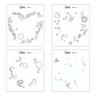 Pochoir superposable Couronne de cœurs - Sizzix - Rougier et Plé