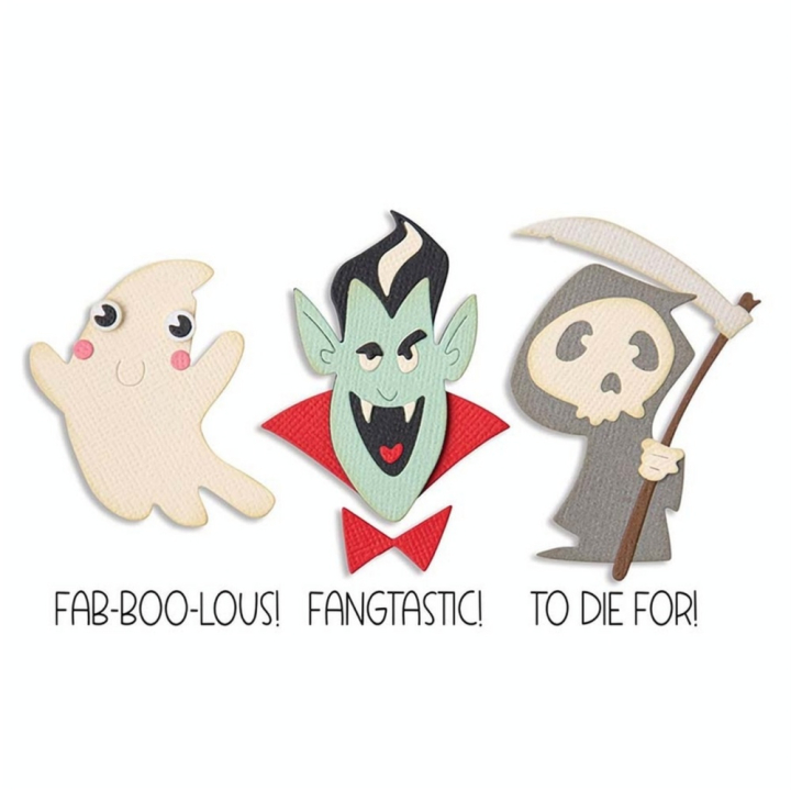 Set Tampon transparent & Matrice de découpe Framelits Die - Spooky Friends 3 pcs - Sizzix - Rougier et Plé