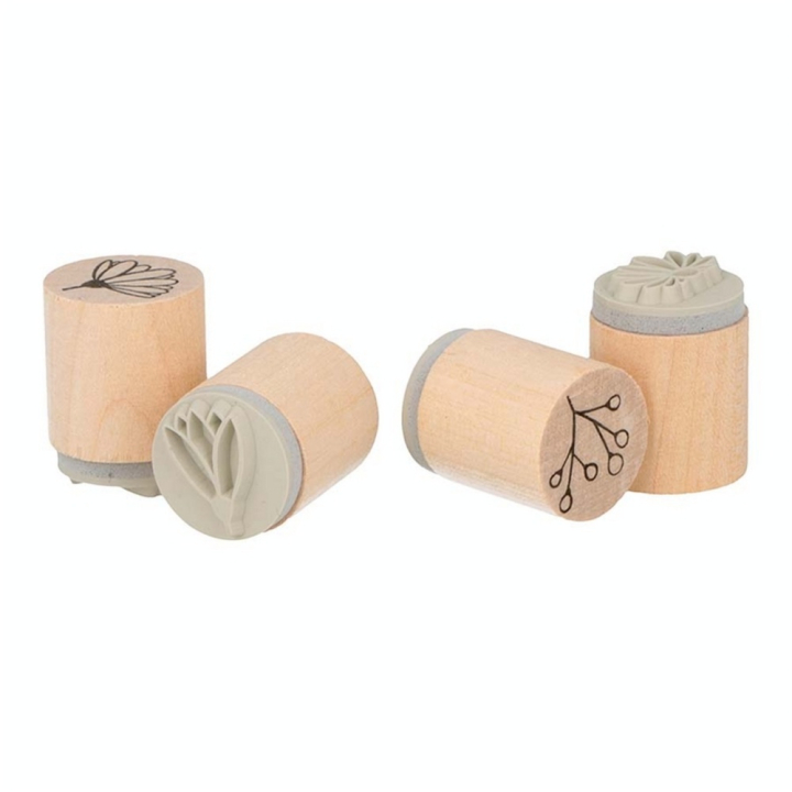 Tampons Bois 20 x 25 mm Life is Simple - Plantes 4 pcs - Artemio - Rougier et Plé