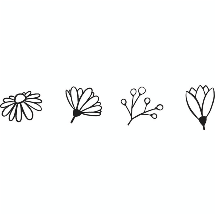 Tampons Bois 20 x 25 mm Life is Simple - Plantes 4 pcs - Artemio - Rougier et Plé