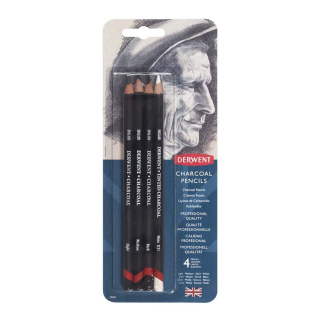 Crayon fusain teinté Charcoal 4 pcs - Derwent - Rougier et Plé