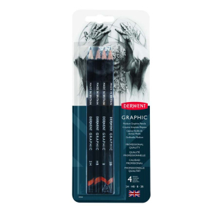 Crayon graphite Graphic 4 pcs Moyen - Derwent - Rougier et Plé