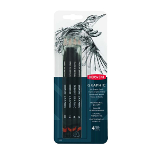 Crayon graphite Graphic 4 pcs Tendre - Derwent - Rougier et Plé