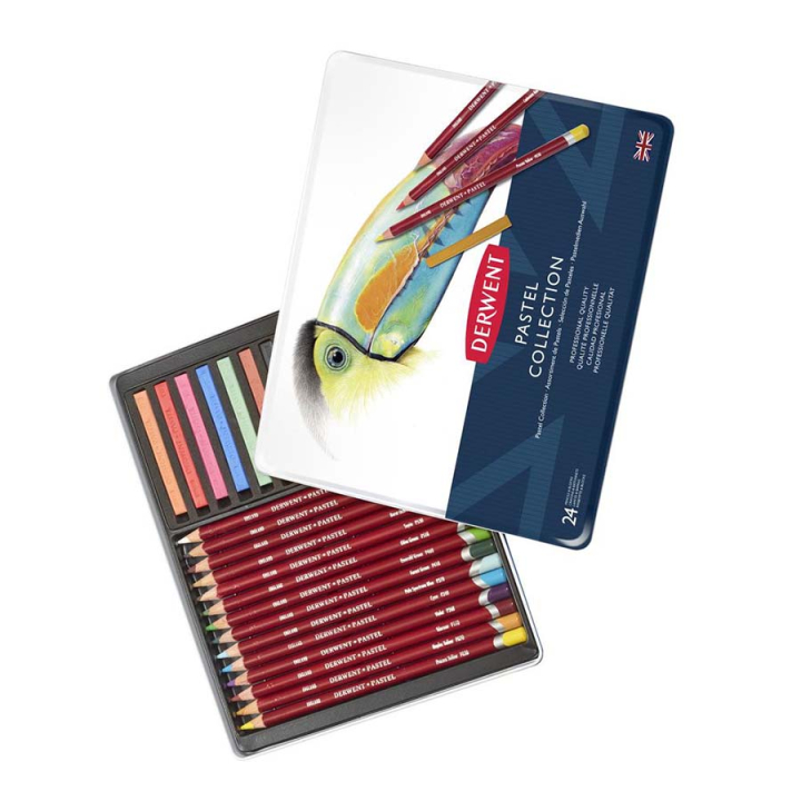 Crayon pastel Collection Boîte métal 24 pcs - Derwent - Rougier et Plé