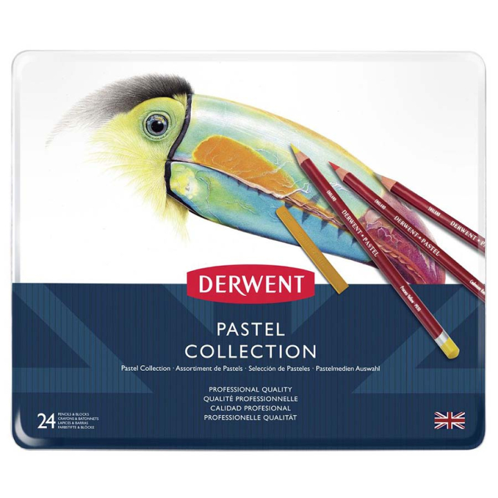 Crayon pastel Collection Boîte métal 24 pcs - Derwent - Rougier et Plé