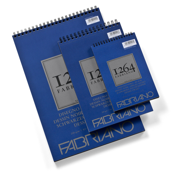 Bloc Papier Dessin 200 g/m² Noir - Fabriano - Rougier et Plé