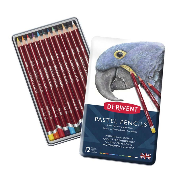 Crayon pastel Boîte métal 12 pcs - Derwent - Rougier et Plé