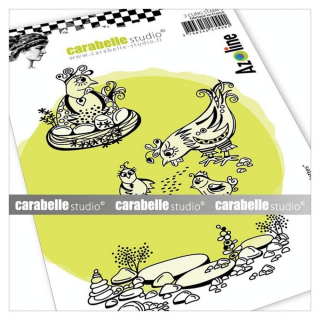 Tampon Cling 10,5 x 14,8 cm Les Poulettes 3 pcs - Carabelle Studio - Rougier et Plé
