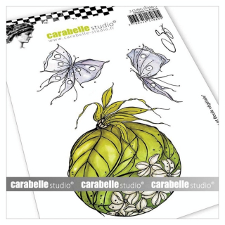 Tampon Cling 10,5 x 14,8 cm Papillons et Boule végétale 3 pcs - Carabelle Studio - Rougier et Plé