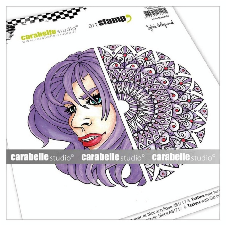 Tampon Cling Ø 15 cm Lady Mandala 2 pcs - Carabelle Studio - Rougier et Plé