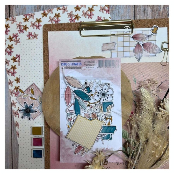 Découpes en papier Victoria Street Die cuts Flowers 35 pcs - Chou & Flowers - Rougier et Plé