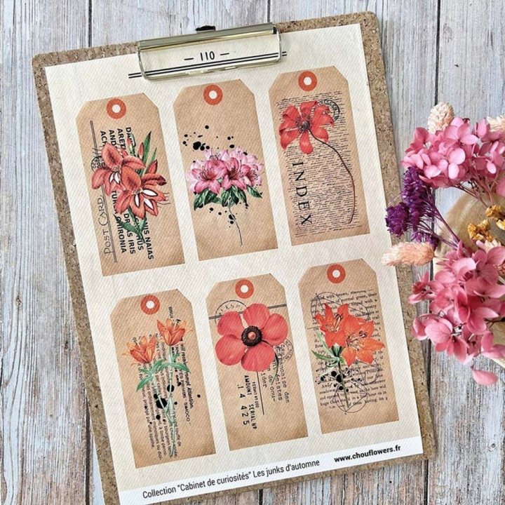 Papiers imprimés 21 x 29,7 cm Les Junks d'automne 20 pcs - Chou & Flowers - Rougier et Plé