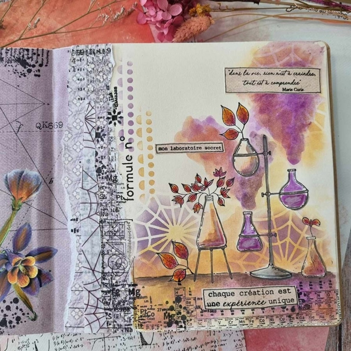 Pochoir 10,5 x 14,8 cm Folk - Chou & Flowers - Rougier et Plé