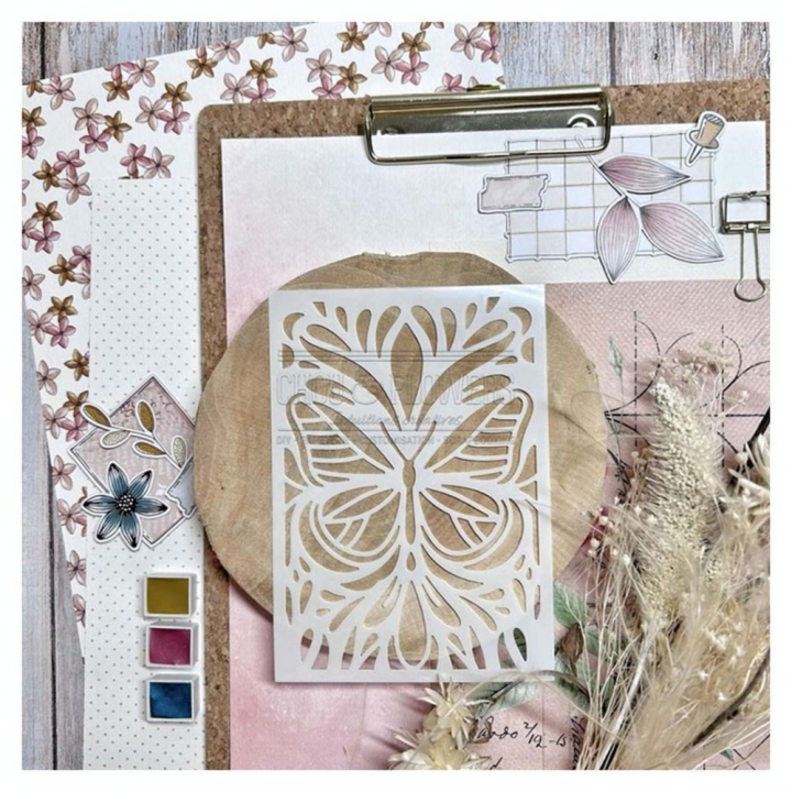 Pochoir 10,5 x 14,8 cm Papillon - Chou & Flowers - Rougier et Plé