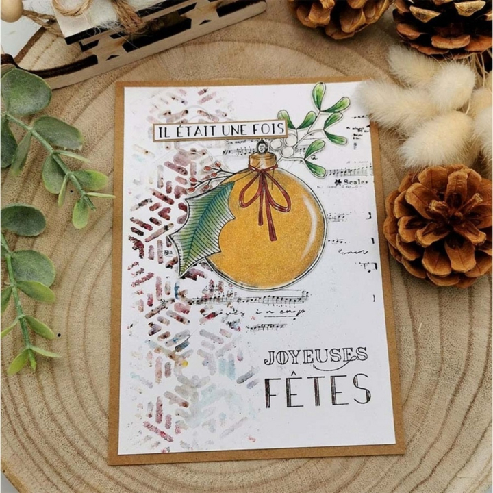 Pochoir 6 x 29 cm Frise flocons - Chou & Flowers - Rougier et Plé