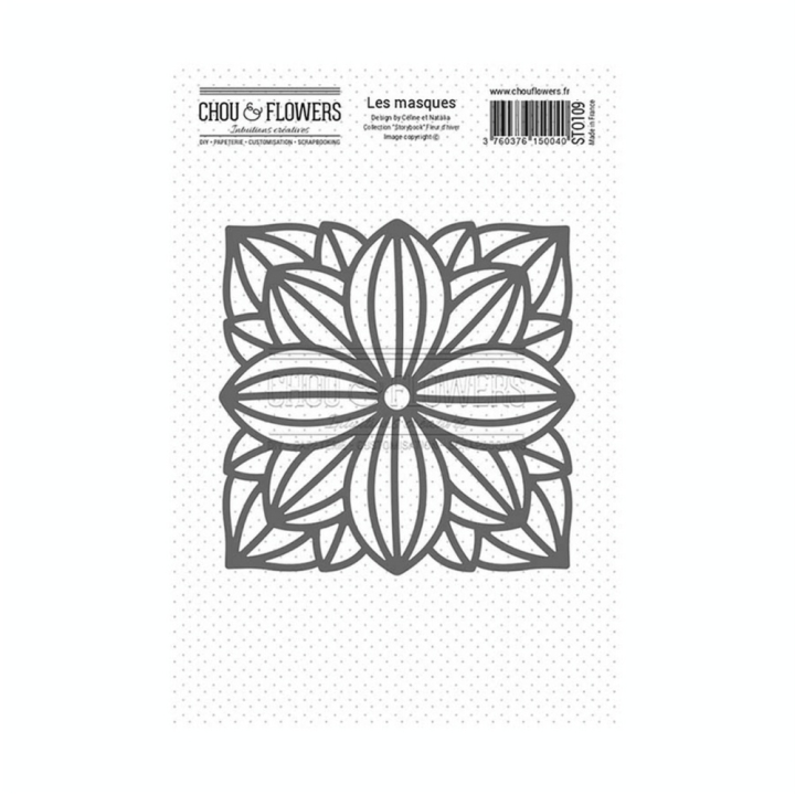 Pochoir masque 9,5 x 9,5 cm Fleur d'hiver - Chou & Flowers - Rougier et Plé