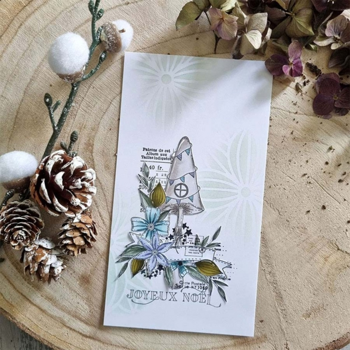 Pochoir masque 9,5 x 9,5 cm Fleur d'hiver - Chou & Flowers - Rougier et Plé