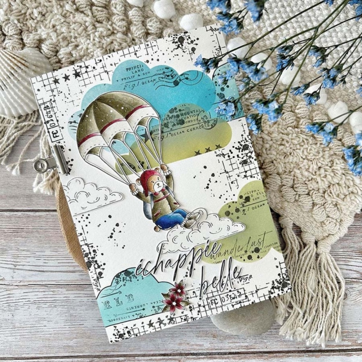 Tampons Cling 10 x 15 cm En parachute 2 pcs - Chou & Flowers - Rougier et Plé