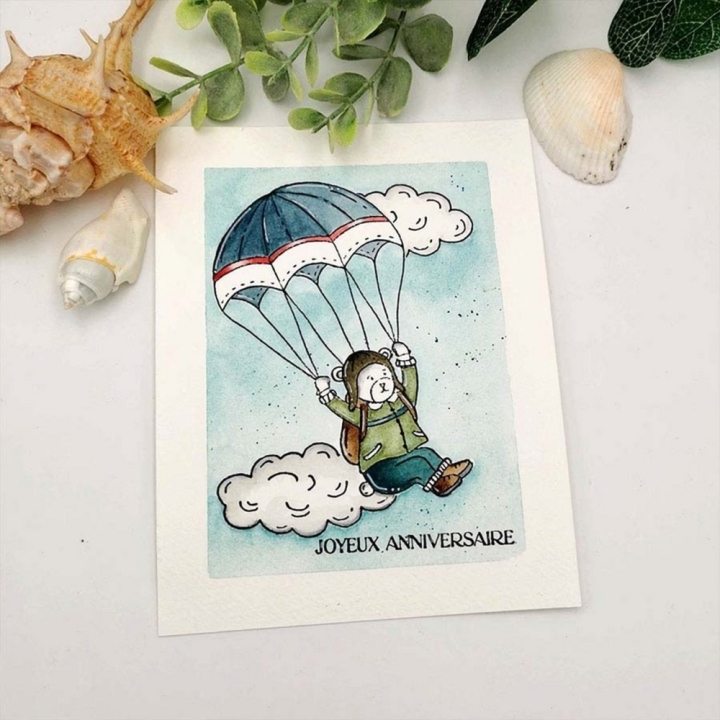 Tampons Cling 10 x 15 cm En parachute 2 pcs - Chou & Flowers - Rougier et Plé