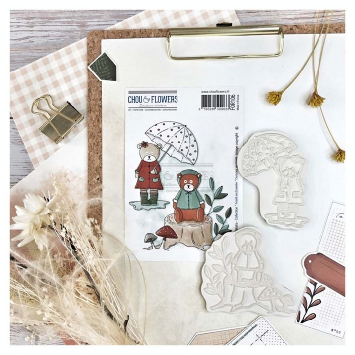 Tampons Cling 10 x 15 cm Oursons en forêt 2 pcs - Chou & Flowers - Rougier et Plé