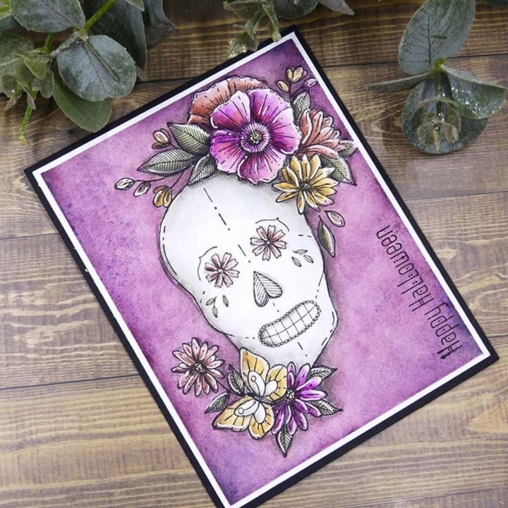 Tampons Cling 10 x 21 cm Calavera 3 pcs - Chou & Flowers - Rougier et Plé