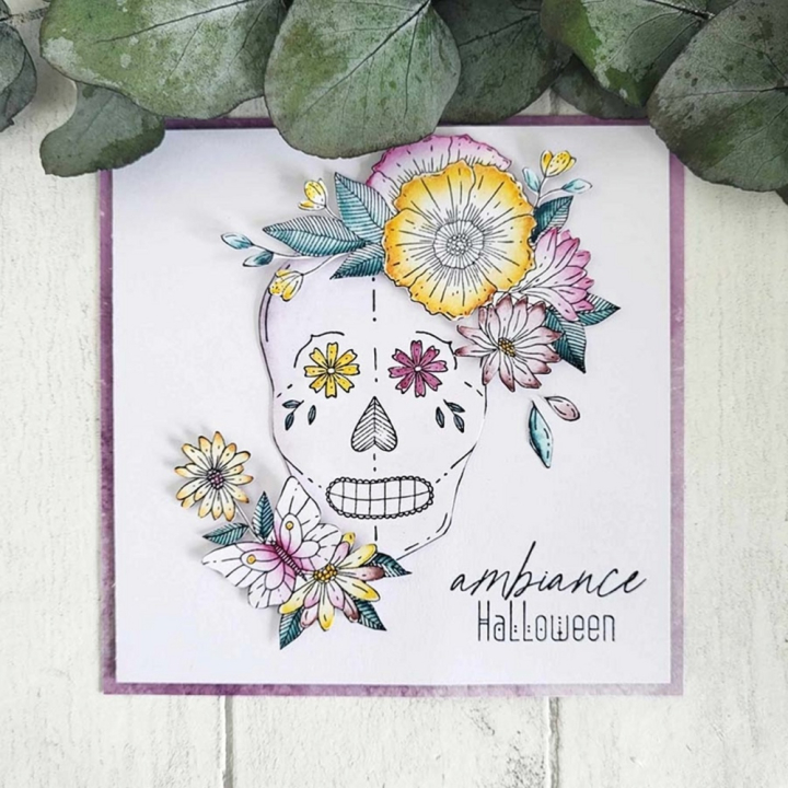 Tampons Cling 10 x 21 cm Calavera 3 pcs - Chou & Flowers - Rougier et Plé