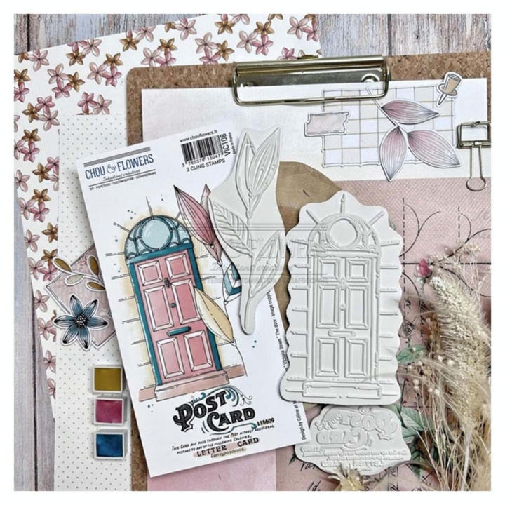Tampons Cling 10 x 21 cm The door 3 pcs - Chou & Flowers - Rougier et Plé