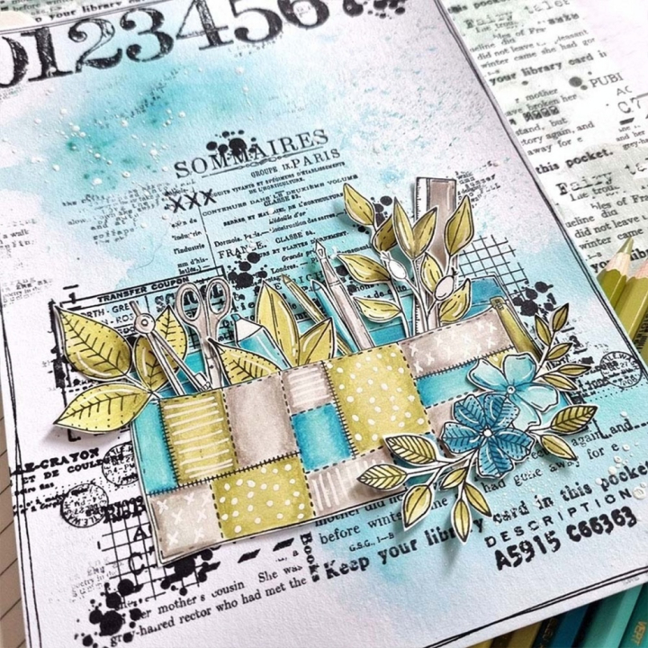 Tampons Cling 15 x 21 cm Trousse patchwork 3 pcs - Chou & Flowers - Rougier et Plé