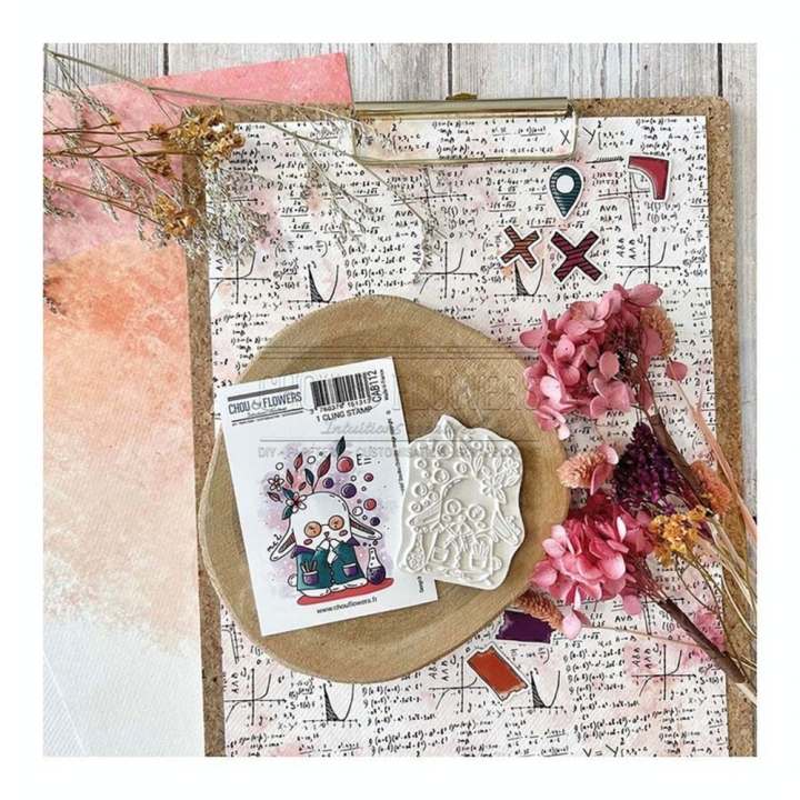 Tampon Cling 7 x 9,5 cm Doudou chimiste - Chou & Flowers - Rougier et Plé