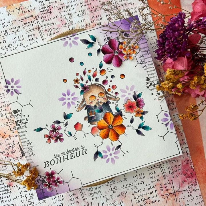 Tampon Cling 7 x 9,5 cm Doudou chimiste - Chou & Flowers - Rougier et Plé