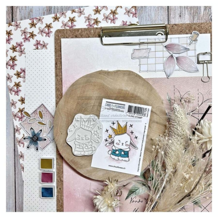Tampon Cling 7 x 9,5 cm Doudou princesse - Chou & Flowers - Rougier et Plé